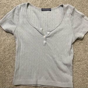 Brandy Melville sage green short sleeve eyelet top-barely worn-
